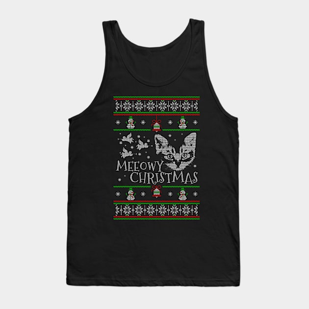 Meeowy Christmas Cat American Shorthair Ugly Sweater Christmas Tank Top by giftideas